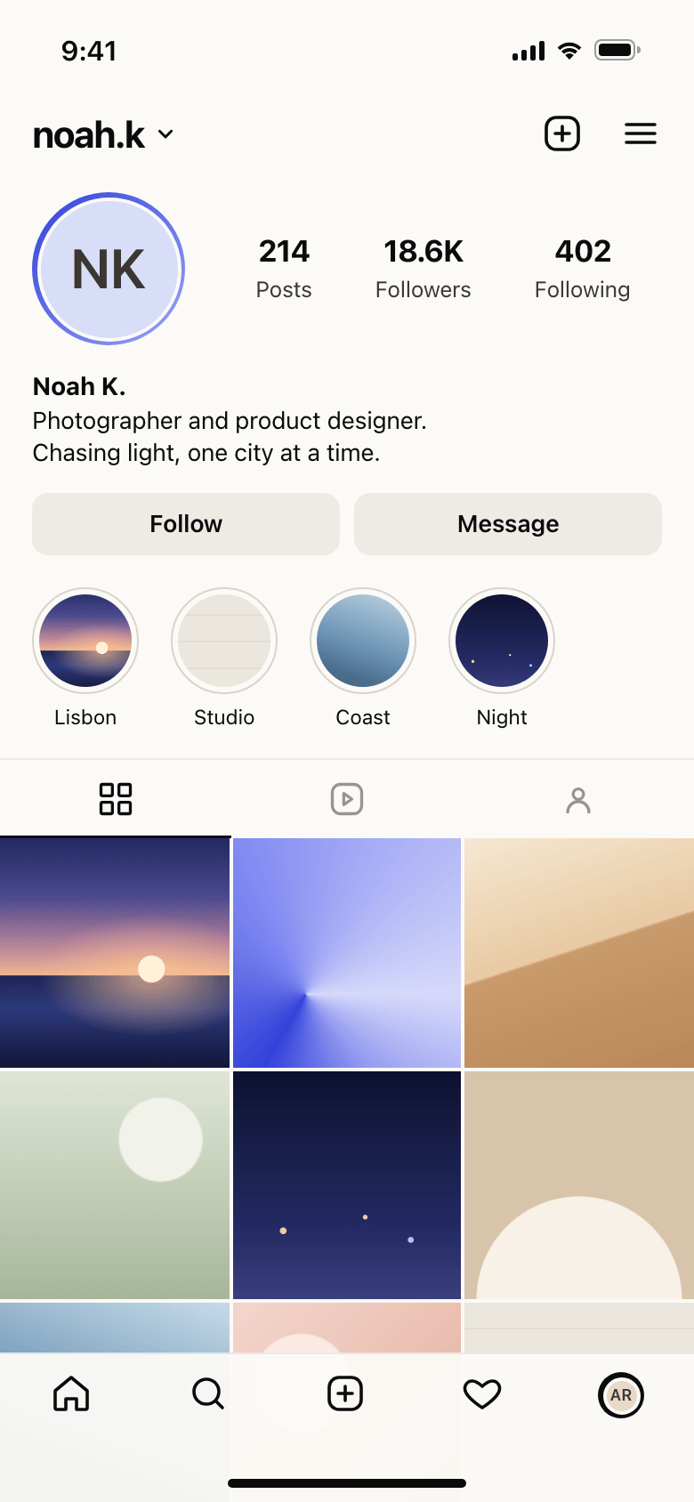 Social Media App — illustrative screen 2